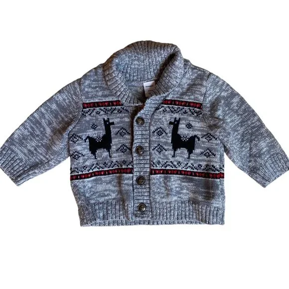 Old Navy Shirts Tops Old Navy Baby Jacquard Llama Grandpa